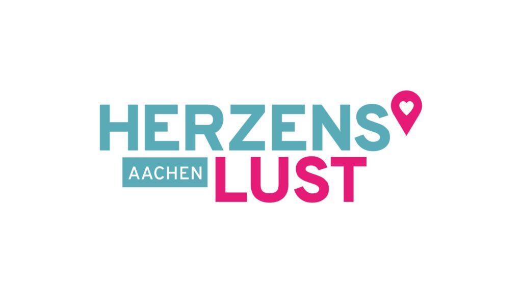 Das Logo von Herzenslust Aachen auf einem weißen Hintergrund.