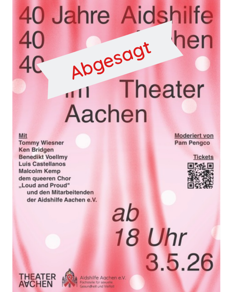 "ABGESAGT"-Meldung über dem Ankündigungsplakat der Gala am 03.05.2026